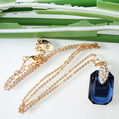Navachi 18k Gold Plated Crystal Multicolor Square Shape Zircon Dangle Earrings And Neckalce Pendant Az4020-1 Jewelry set