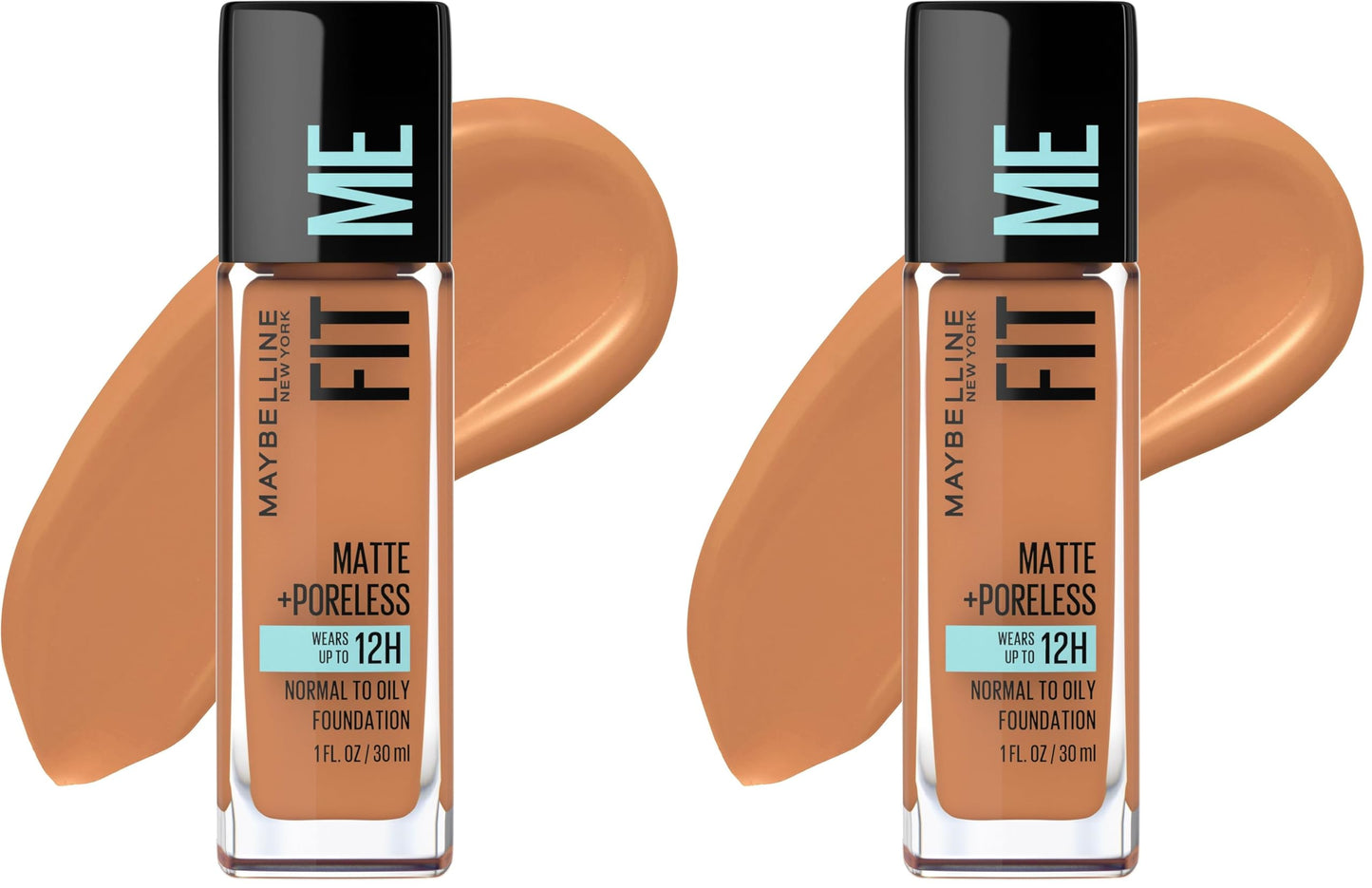 Maybelline Fit Me Matte + Poreless Liquid Oil-Free Foundation Makeup, Mocha, 1 Count (Packaging May Vary)