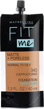 Maybelline Fit Me Matte + Poreless Liquid Oil-Free Foundation Makeup, Mocha, 1 Count (Packaging May Vary)