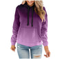 Women Gradient Tie Dye Pullover Hoodie Long Sleeve Drawstring With Pocket Oversized Casual Street Sweatshirts