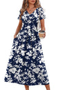 OFEEFAN Summer Dresses for Women Flowy Casual A-Line Midi Dress Beach Vacation Sundresses with Pockets S-2XL