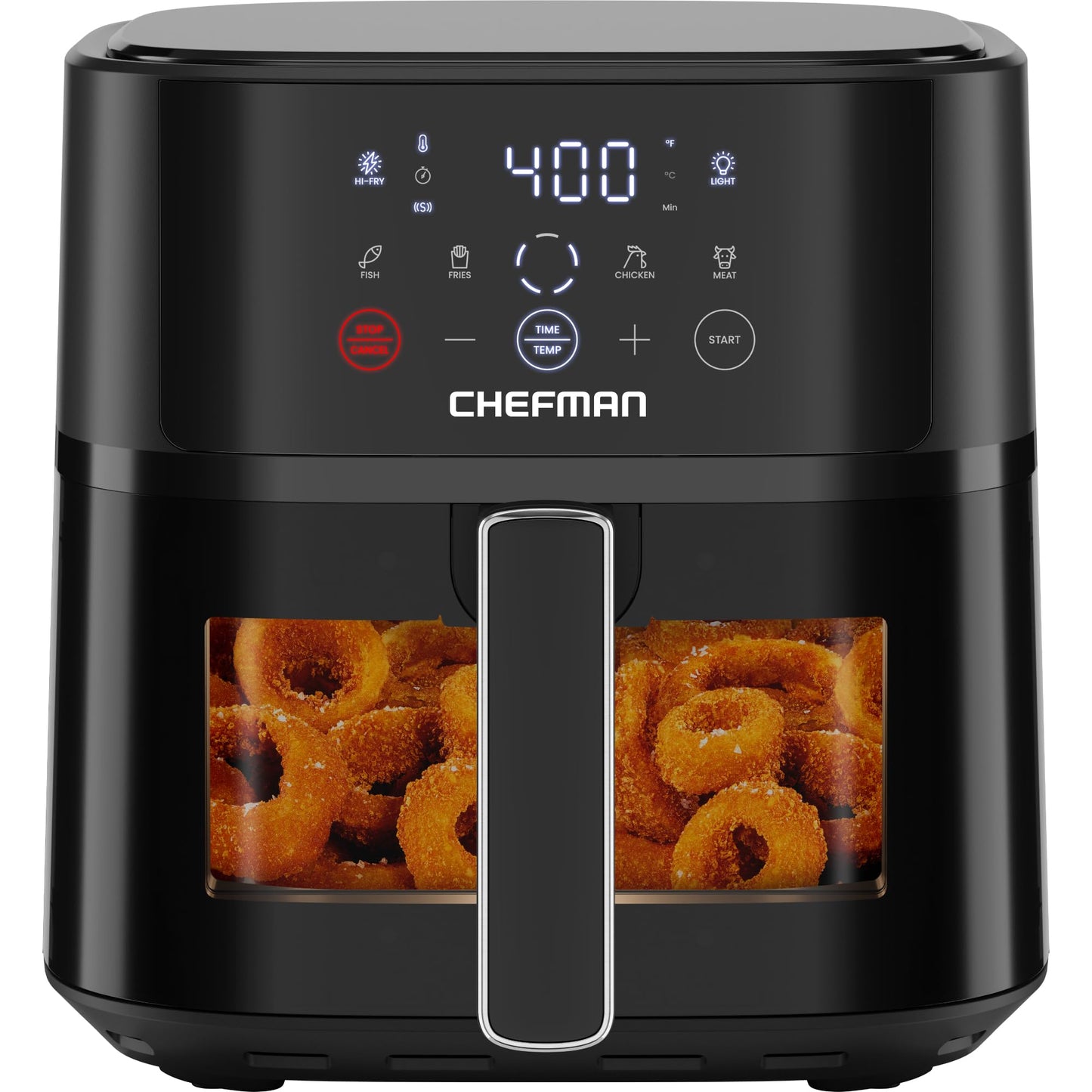 Chefman Air Fryer – 4 QT Compact Airfryer for Quick & Easy Meals, Features Hi-Fry Technology for Extra Crisp, Easy-View Window, Touch Controls with 4 Presets, Nonstick & Dishwasher Safe Basket - Black