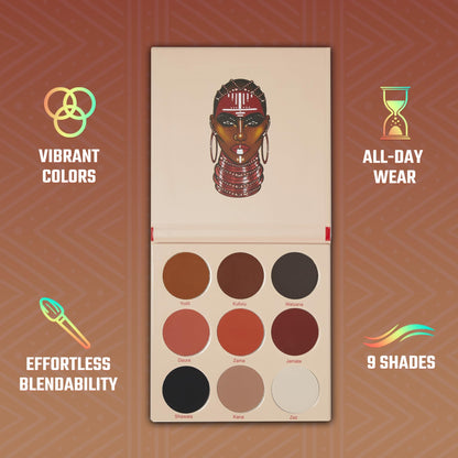 Juvia's Place Palette The Warrior - Warm Golds, Browns & Bronzes, Shades of 9, Warm and Neutral Palette, Pigmented Makeup Palette Eye Color & Shine