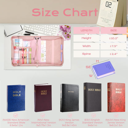 XKDOUS 20 Pcs Bible Case Set with Tabs, Pens, Study Supplies Carrier Holder Portable Men's Bible Bag Church Book Leather Cover Father Day Christian Gift for Dad, Mom, Men, Women