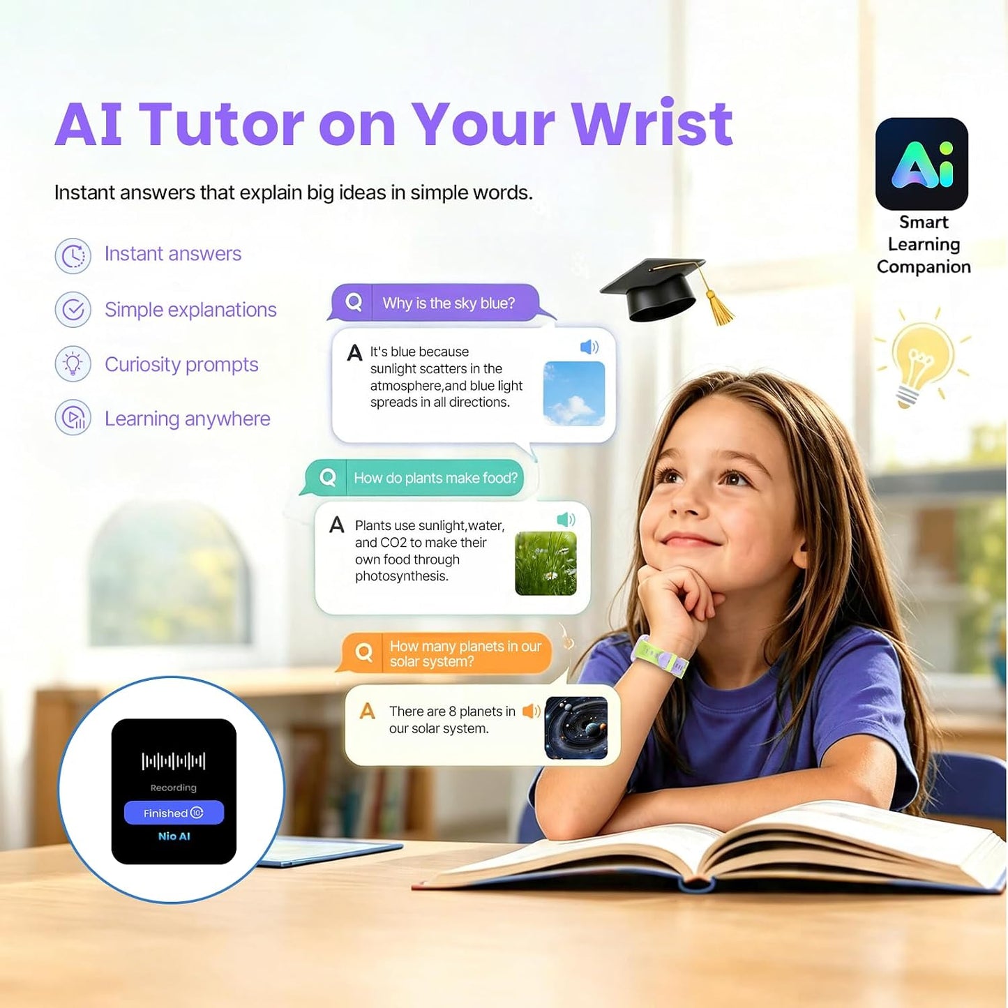 K9 Smart Watch for Kids with GPS Tracker, AI Voice & Video Call,1.78" AMOLED, 4G Smartwatch with SOS, Parental Controls, School Mode, IP68 Waterproof Kids Smartwatch for Teens Ages 3 and Up