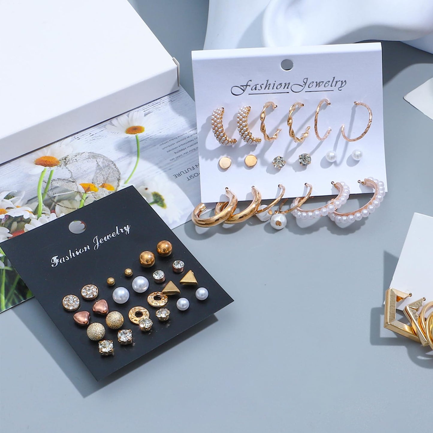 NEWITIN 69 Pieces Gold Jewelry Set for Women Fashion Costume Jewelry Gold Plated Necklace Bracelet Earrings Set for Women