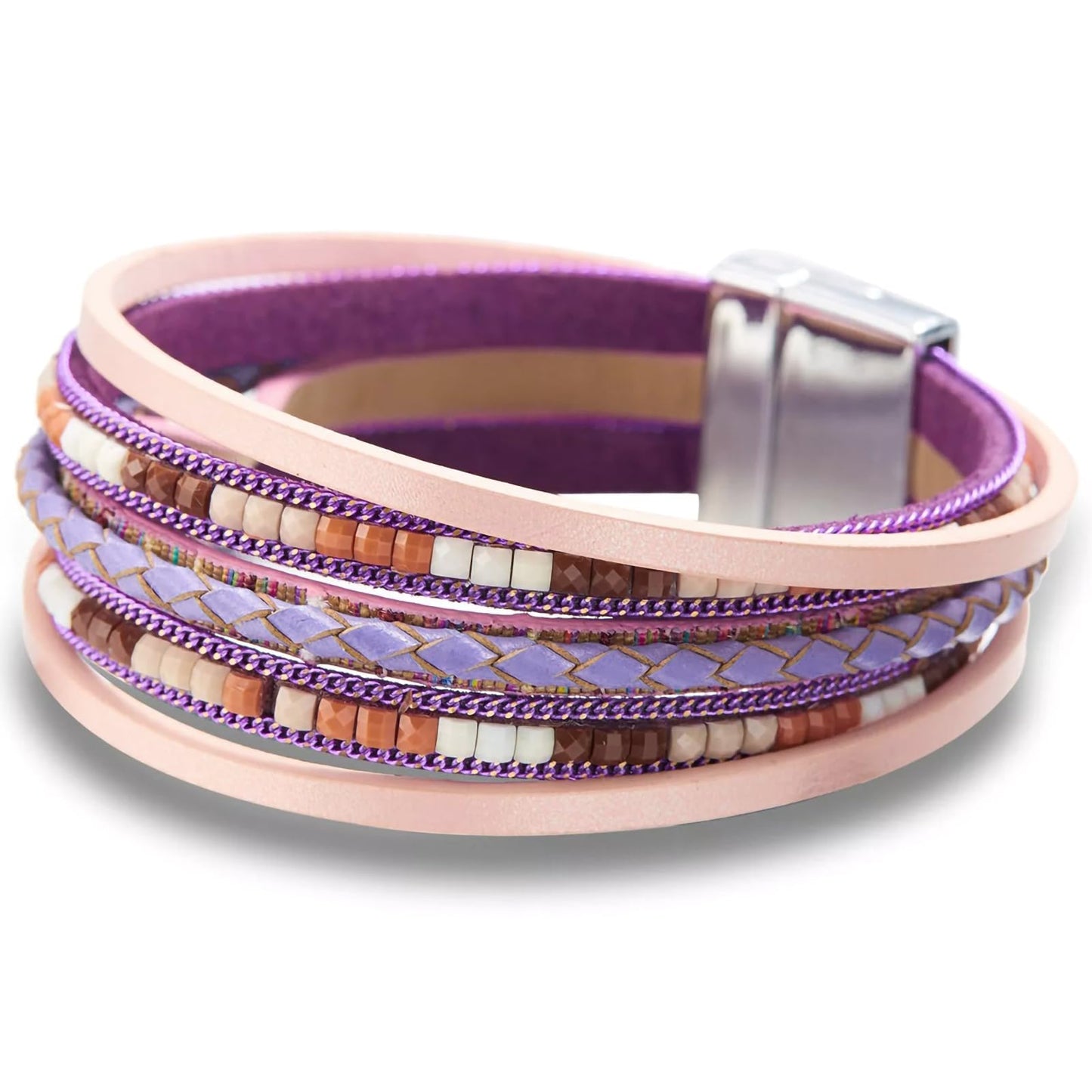 Fesciory Leather Wrap Bracelets for Women, Boho Western Layered Jewelry | Layered leather cuff bracelets, Easy on and off, Boho western style, Daily wear, Gift for women