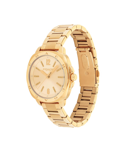 Coach Kitt Women's 3H Quartz Watch – 34 mm Stainless Steel Case – Link Bracelet – Stylish Fashion Accessory, Gift for Her