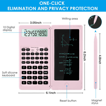 IPepul Scientific Calculators for Students, 10-Digit Large Screen, Math Calculator with Notepad, Classroom Must Haves for Middle High School Supplies & College (Black)