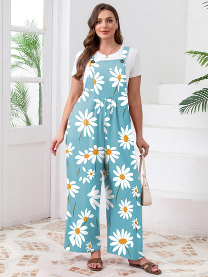 TAKEYAL Women's Plus Size Jumpsuit Overalls Wide Leg Casual Summer Rompers Adjustable Loose Fit Jumpsuits With Pockets 2026
