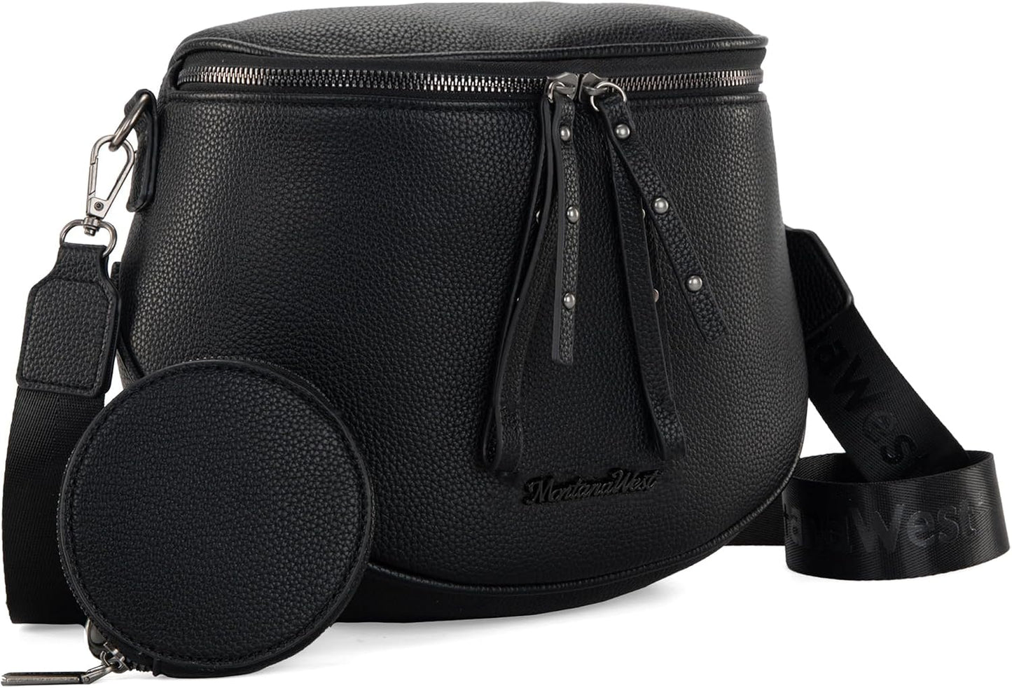 Montana West Crossbody Bag for Women, Large Bum Bag Purse Soft Vegan Leather Travel Fanny Pack with Coin Purse