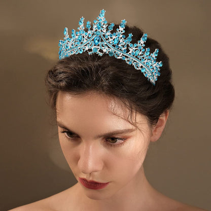 TOBATOBA Silver Wedding Crystal Tiaras and Crowns for Women, Bride Royal Queen Headband Princess Quinceanera Headpieces for Birthday Prom Pageant Party