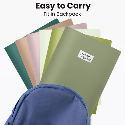 Sooez 6Pack Folders with Pockets, Pastels Colors, Heavy Duty Pocket Folder, Plastic Folders with Pockets, 2-Pocket Folder Bulk, Aesthetic File Folder, Back to School Office Filing Supplies