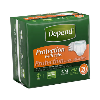 Depend Adult Diapers with Tabs, Incontinence Protection with Tabs, Unisex, Large (35–49" Waist, over 170 lbs), Maximum Absorbency, 48 Count (3 Packs of 16)