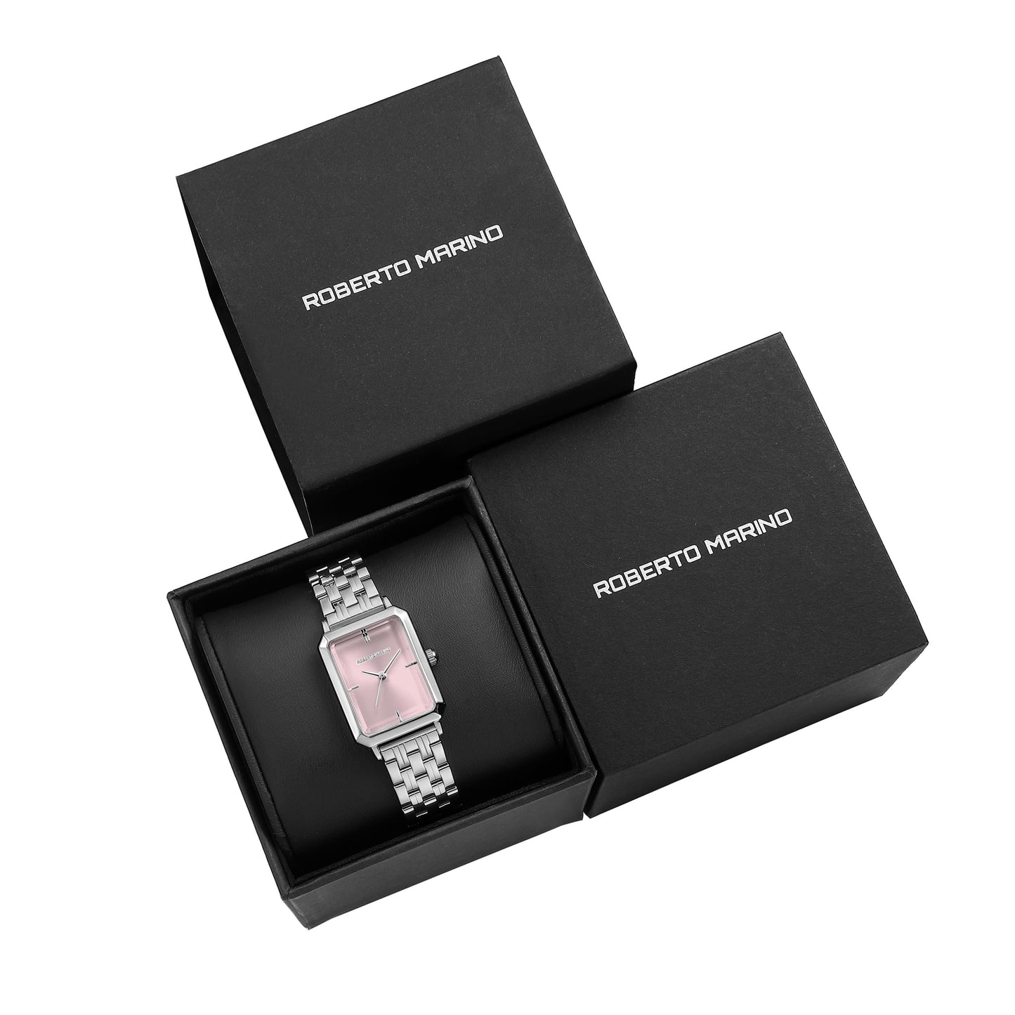 Roberto Marino RM1982 Women’s Luxury Watch Rectangular Gold – Japanese Quartz Movement, Vintage Stainless Steel Design, Silver Dial, Elegant Dress Timepiece, 3ATM Water Resistant – Reloj para Mujer