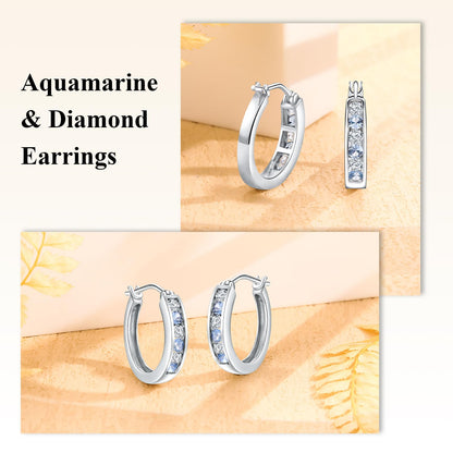 Channel Set Small Huggie Hoop Earrings Sterling Silver or 14K Gold Color,Lightweight Hypoallergenic CZ Diamond Chunky Hoop Earrings for Women