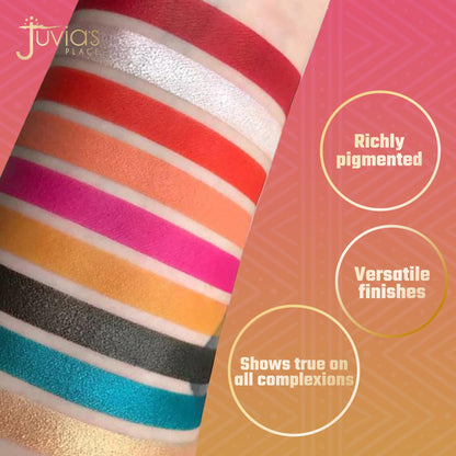 Juvia's Place Palette The Warrior - Warm Golds, Browns & Bronzes, Shades of 9, Warm and Neutral Palette, Pigmented Makeup Palette Eye Color & Shine