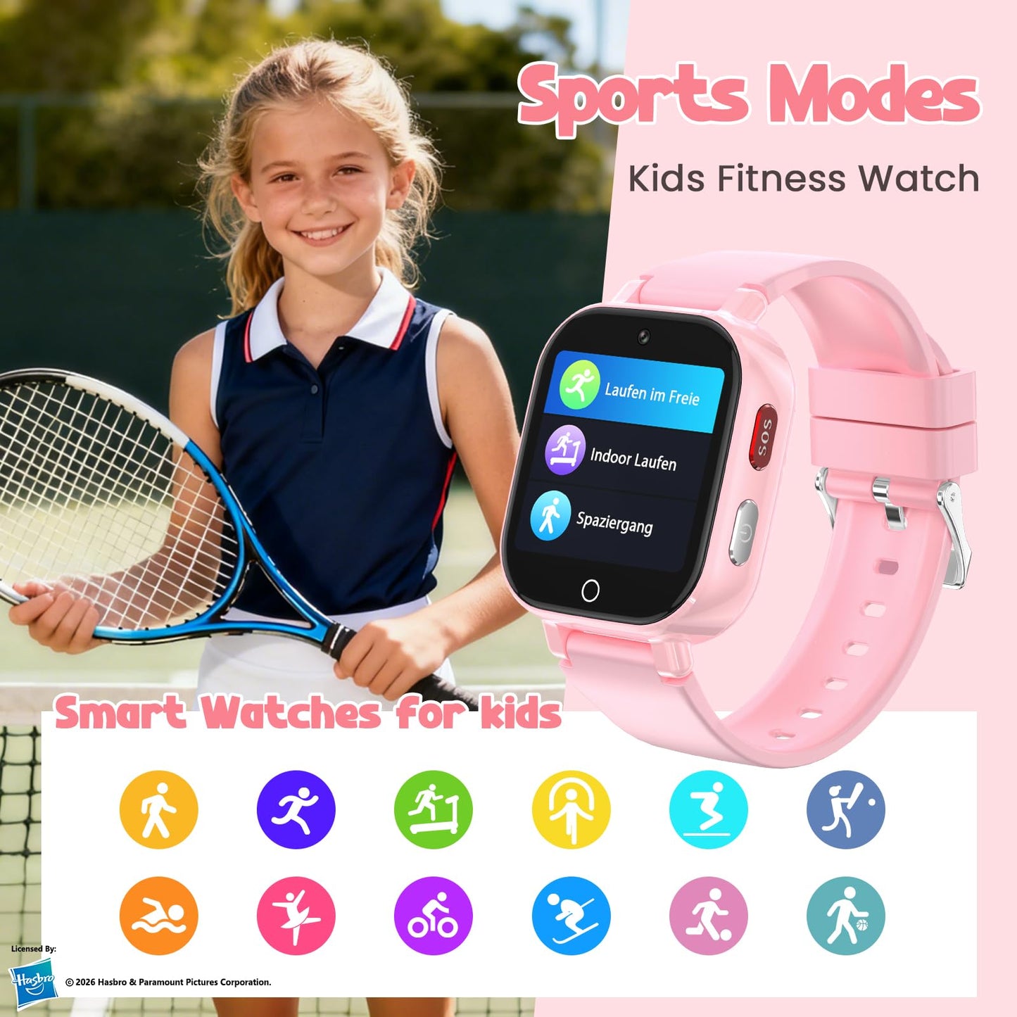Smart Watch for Kids, 4G Kids Smartwatch with GPS Tracker Calling (Blue) | WIFI/Voice/Video Chat/SOS/SMS-receiving IP68 Waterproof Pedometer Camera Alarm Safe Zone Smartwatch Gift for Boys Girls 4-12