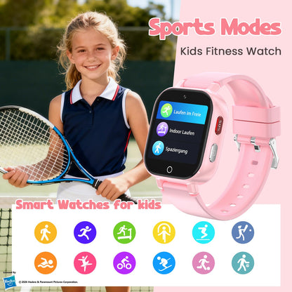 Smart Watch for Kids, 4G Kids Smartwatch with GPS Tracker Calling (Blue) | WIFI/Voice/Video Chat/SOS/SMS-receiving IP68 Waterproof Pedometer Camera Alarm Safe Zone Smartwatch Gift for Boys Girls 4-12