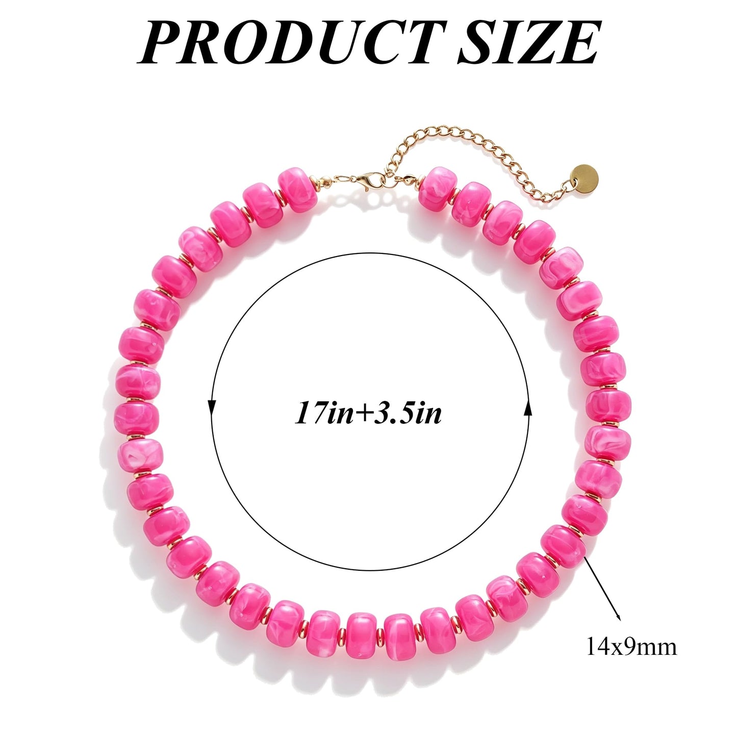 Chunky Beaded Choker Necklace for Women Summer Beach Acrylic Beads Necklaces Trendy Boho Statement Colorful Necklace Jewelry Accessories