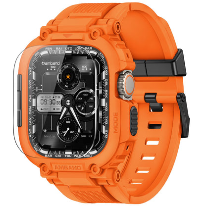 amBand Bands Compatible with Apple Watch 9/8/7 45mm, M1 Sport Series Rugged Case Protective Cover for iWatch 6/SE (3/2/1)/5/4/3 44mm Men Green