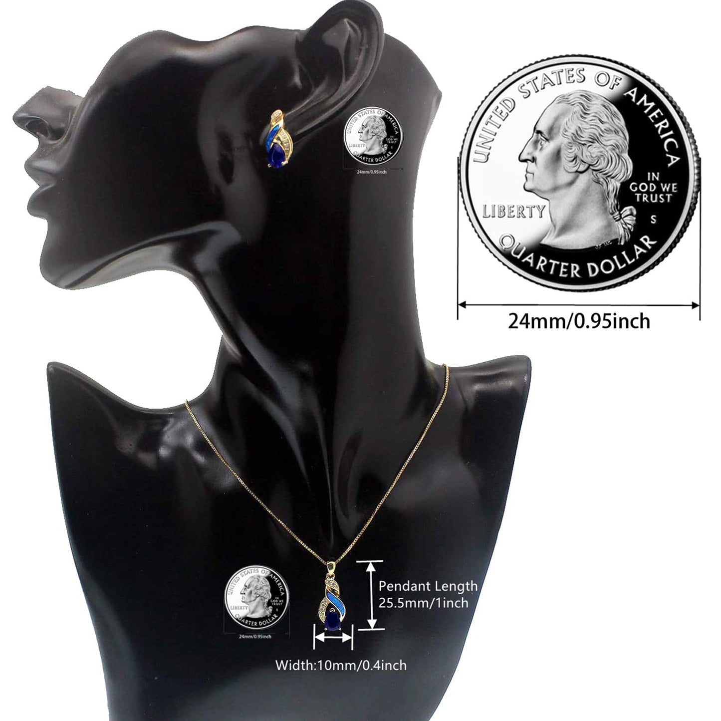 Jewelry Sets Australian Created Opal Necklace Earrings Jewelry for Mom