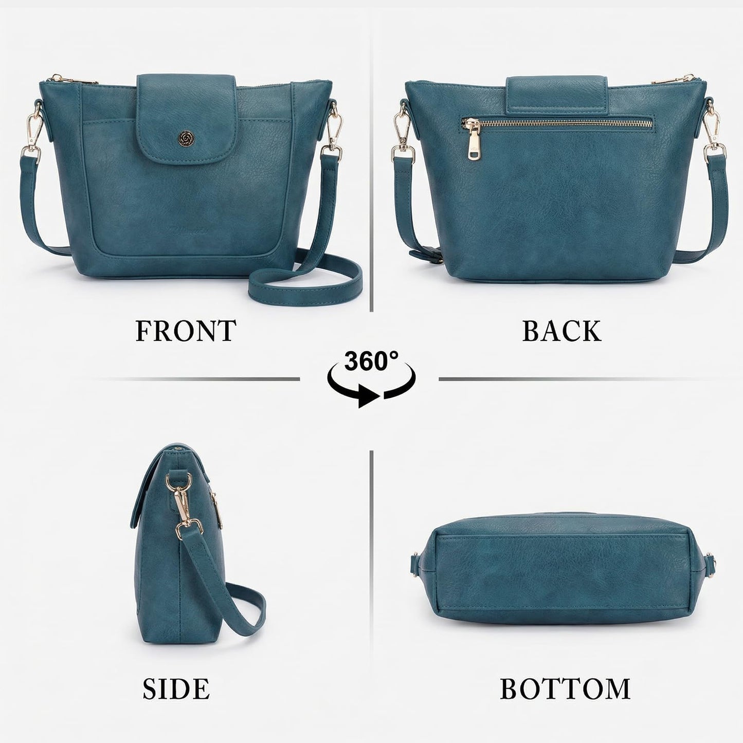 Crossbody Purses for Women Vegan Leather Small Crossbody Bags with Adjustable Strap Lightweight Travel Shoulder Bag