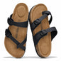 Project Cloud 100% Genuine Leather Womens Sandals -Lightweight Womens Slides Memory Foam Insole & Cork Footbed Sandals Women - Non-Slip Beach Essentials Summer Sandals for Women 2026 (Lian)