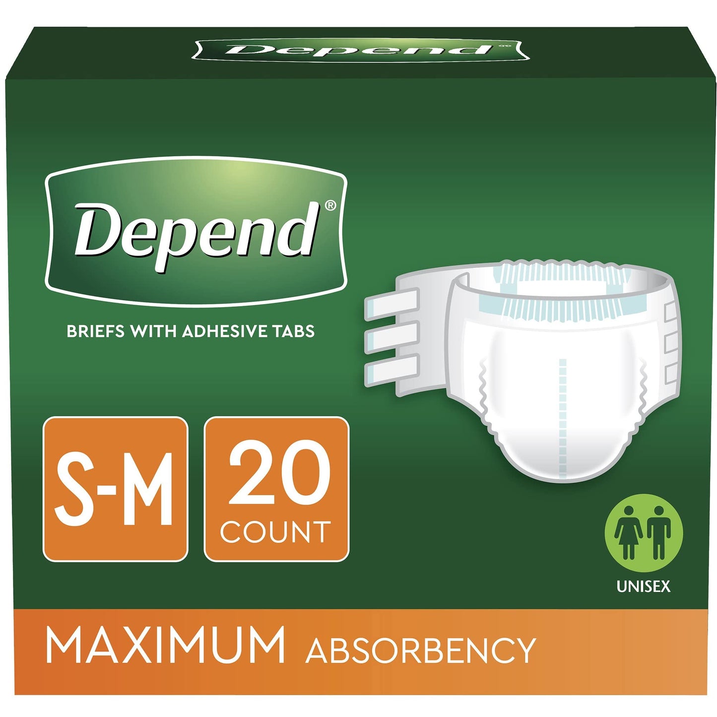 Depend Adult Diapers with Tabs, Incontinence Protection with Tabs, Unisex, Large (35–49" Waist, over 170 lbs), Maximum Absorbency, 48 Count (3 Packs of 16)