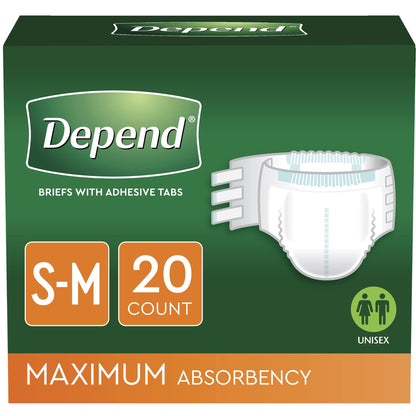 Depend Adult Diapers with Tabs, Incontinence Protection with Tabs, Unisex, Large (35–49" Waist, over 170 lbs), Maximum Absorbency, 48 Count (3 Packs of 16)