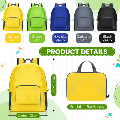 Jexine 10 Pcs Backpacks in Bulk 16.5 Inches Back Pack Basic Backpack for Adult Lightweight Outdoor Travel Book Bags(Sunny Pastel)