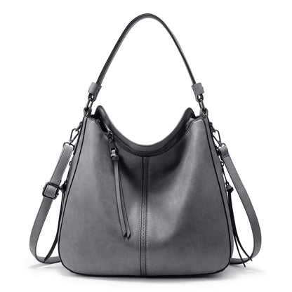 Realer Hobo Crossbody Bags for Women Designer Faux Leather Hobo Handbags Retro Large Size Shoulder Bag Bucket Purse