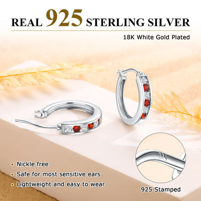 Channel Set Small Huggie Hoop Earrings Sterling Silver or 14K Gold Color,Lightweight Hypoallergenic CZ Diamond Chunky Hoop Earrings for Women