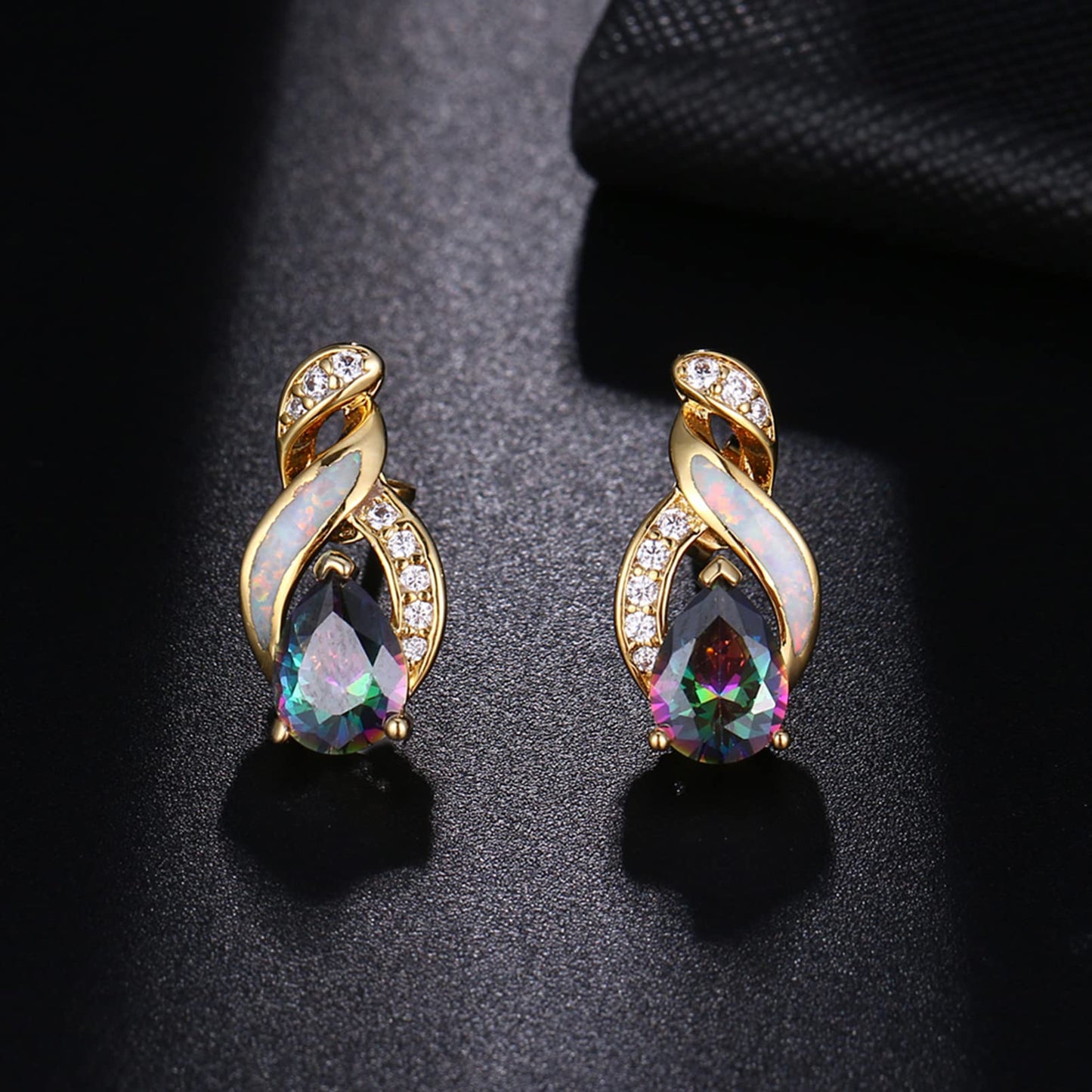 Jewelry Sets Australian Created Opal Necklace Earrings Jewelry for Mom
