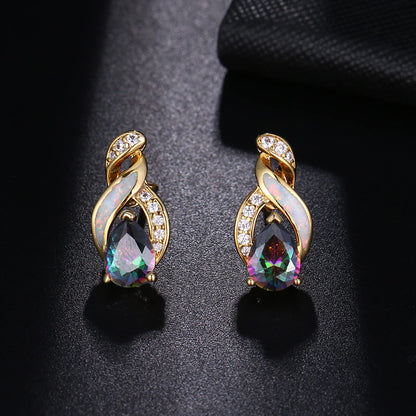 Jewelry Sets Australian Created Opal Necklace Earrings Jewelry for Mom