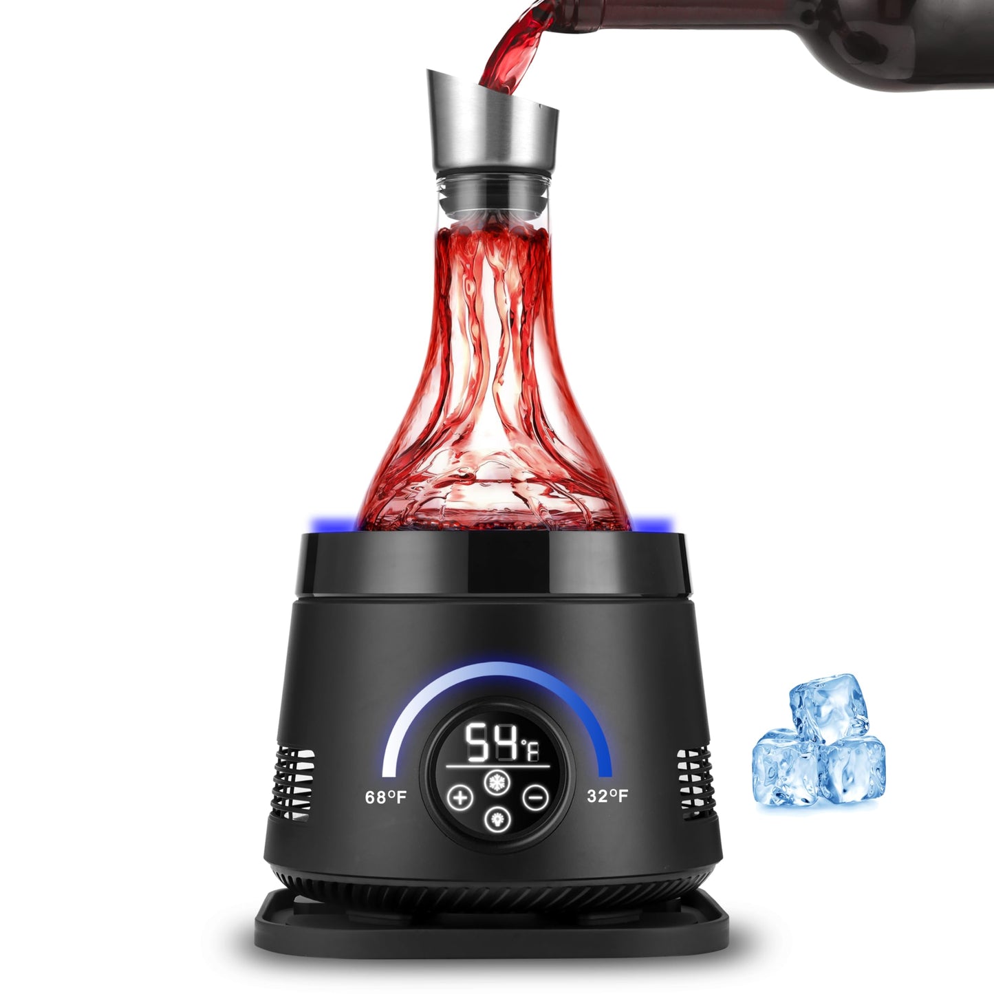 Cobalance Electric Wine Chiller Decanter with Built-in Aerator, 50oz Bottles Cooler & Carafe, 24-Hour Keep Cool, Perfect for Red, White Wine, Gift for Lovers
