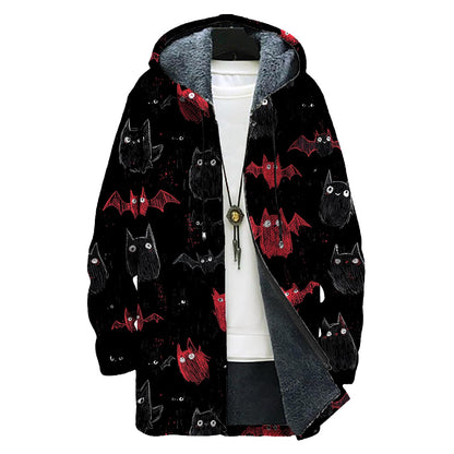 domirica Mens Hooded Cardigan Japanese Art Zip Up Long Sleeve Sweater Hoodie Dragon Print Coat with Pockets