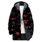 domirica Mens Hooded Cardigan Japanese Art Zip Up Long Sleeve Sweater Hoodie Dragon Print Coat with Pockets