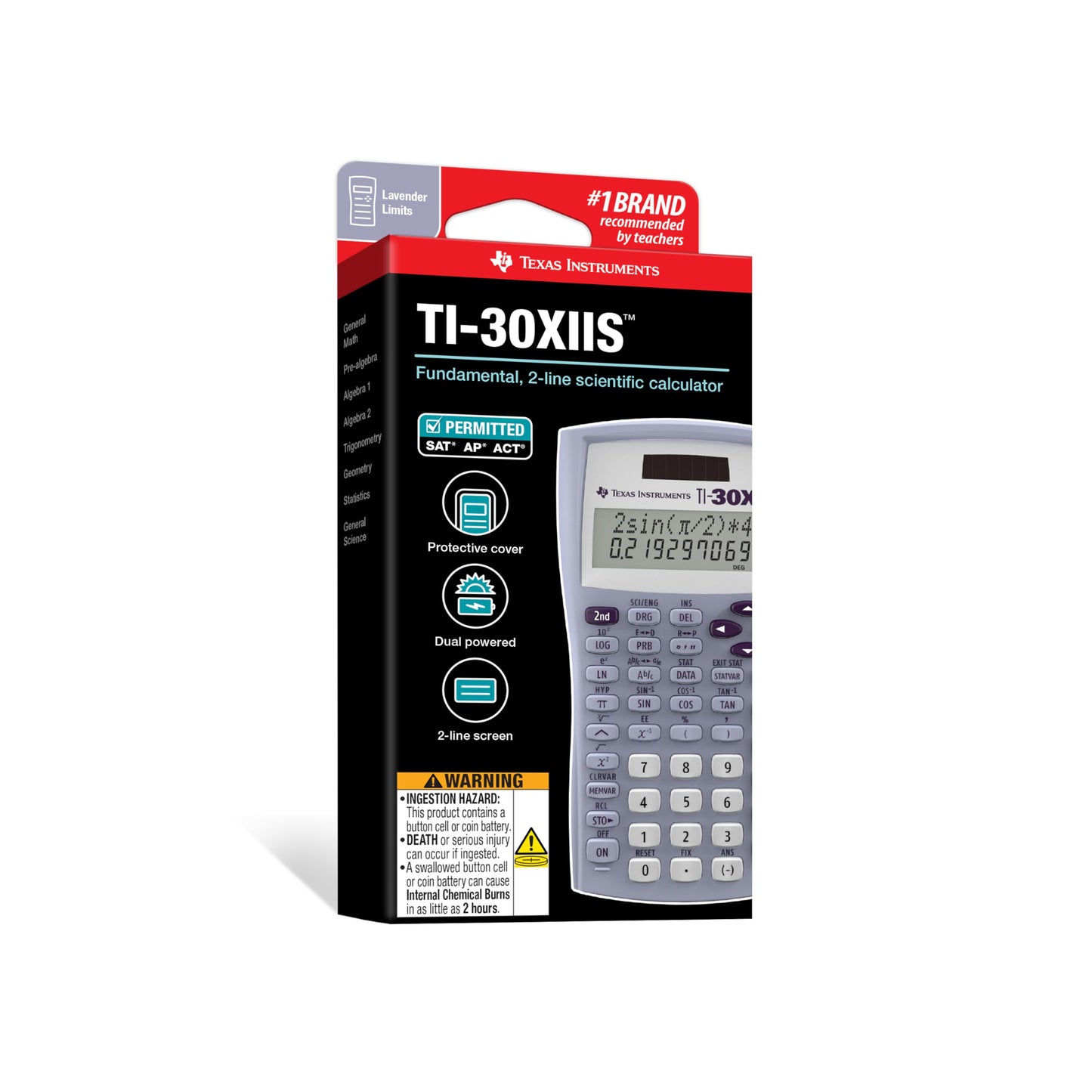TI-30XIIS Scientific Calculator, Black