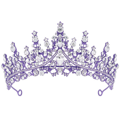 TOBATOBA Silver Wedding Crystal Tiaras and Crowns for Women, Bride Royal Queen Headband Princess Quinceanera Headpieces for Birthday Prom Pageant Party