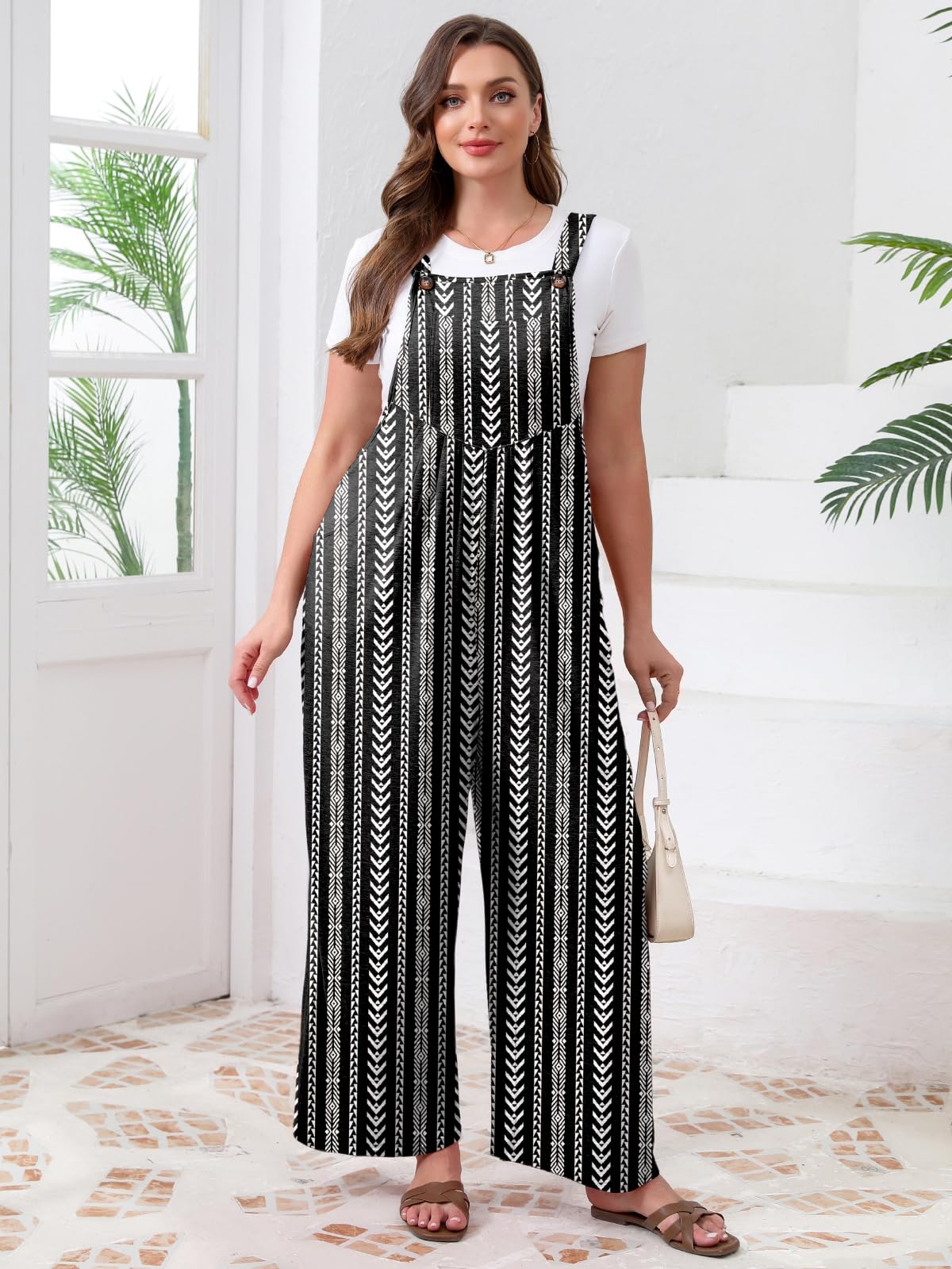TAKEYAL Women's Plus Size Jumpsuit Overalls Wide Leg Casual Summer Rompers Adjustable Loose Fit Jumpsuits With Pockets 2026