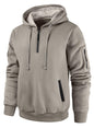 Leidowei Men's Hoodies Casual Pullover Hooded Sweatshirt Long Sleeve Quarter Zip Hoody Tops With Kangaroo Pocket