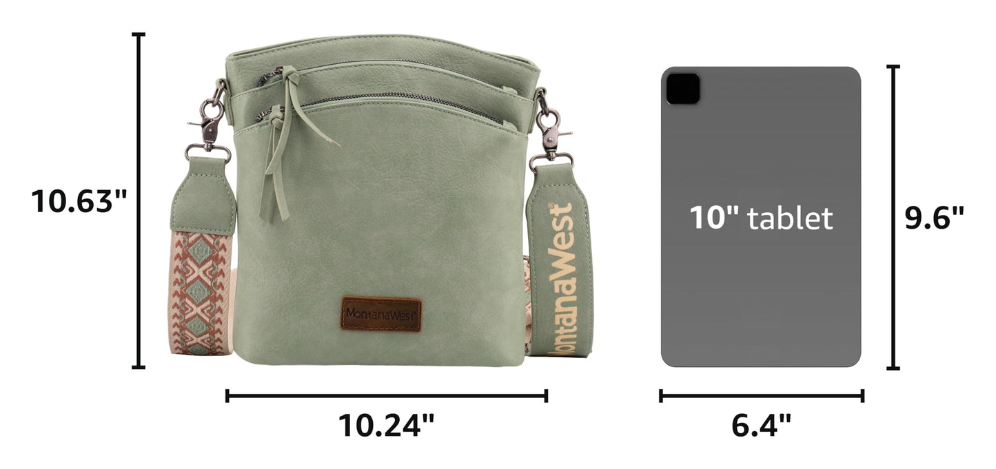 Montana West Multi Zip Pocket Crossbody Bag With Guitar Strap