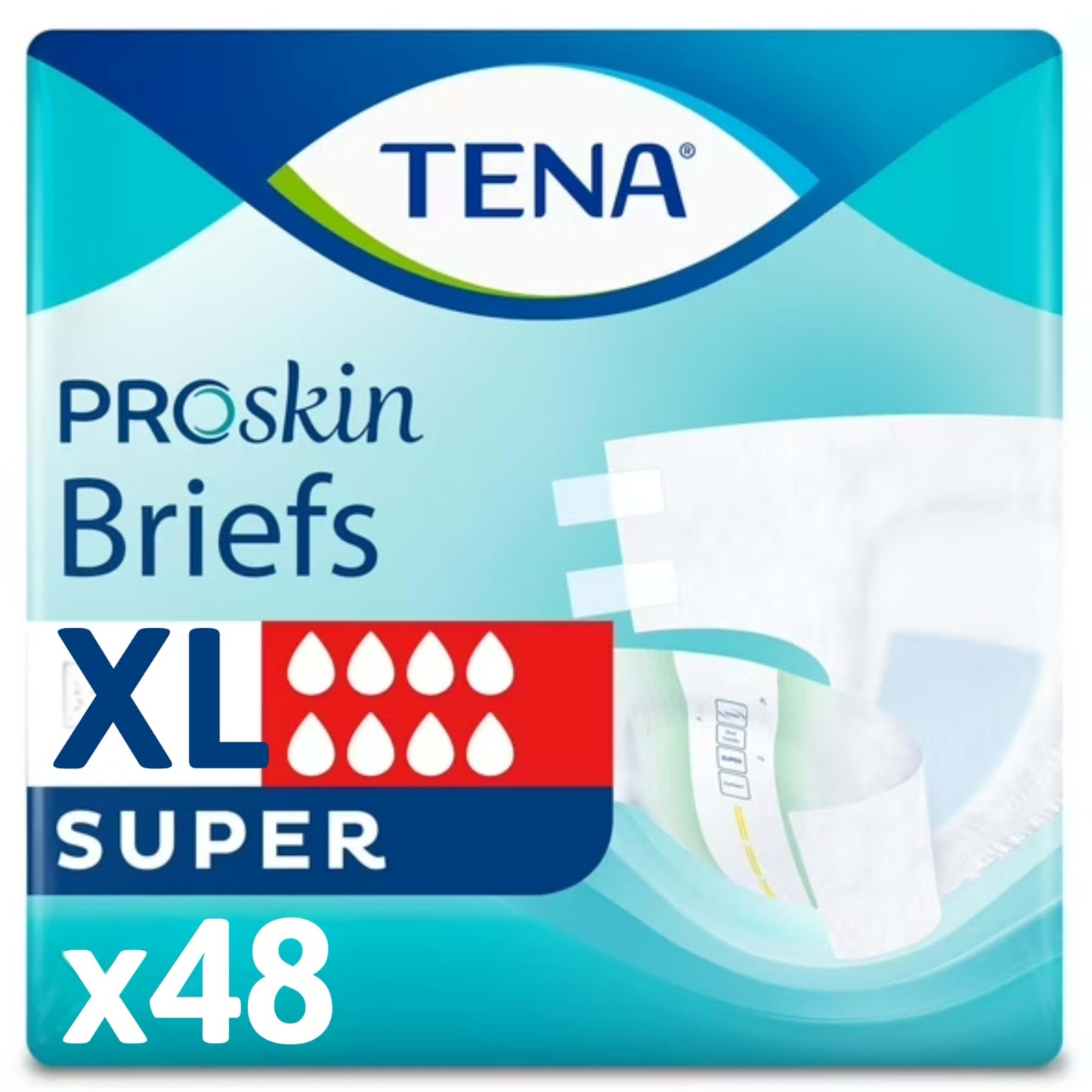 TENA Proskin Incontinence Super Briefs, Adult Diapers, Super Absorbency, Bladder Leaks Control, Large, 56 count