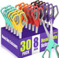 BURVAGY 30Pack 8" Scissors All Purpose, Heavy Duty Scissors with Ultra Sharp Blades Comfort Grip Handles - For Office Home School Sewing Fabric Crafts, High/Middle School Student Teacher Scissor