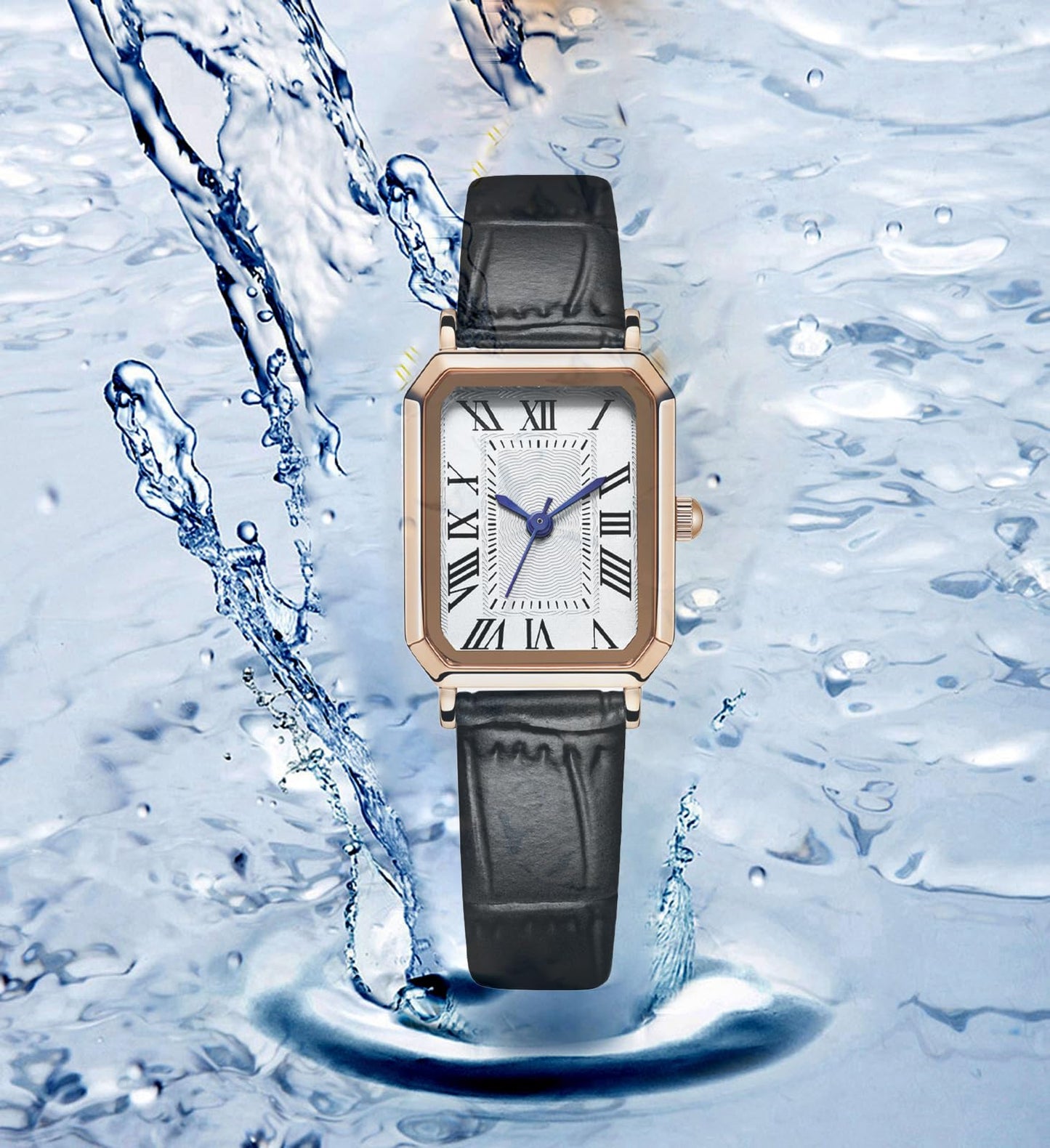 BESTKANG Leather Strap Watches for Women Elegant Dainty Ladies Watch Vintage Rectangle Women Quartz Wrist Watch