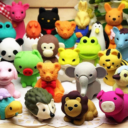 URSKYTOUS 60Pcs Animal Erasers Desk Pets for Kids,Classroom Prizes | Bulk Puzzle Erasers Toys,Party Favors,Back to School,Treasure Chest,Goodie Bag Stuffers,Easter Egg Fillers,Stocking Stuffers