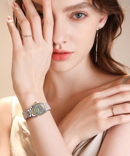 OLEVS Womens Automatic Watches Gold Classic Diamond Ladies Self Winding Mechanical Two Tone Stainless Steel Wrist Watch Date