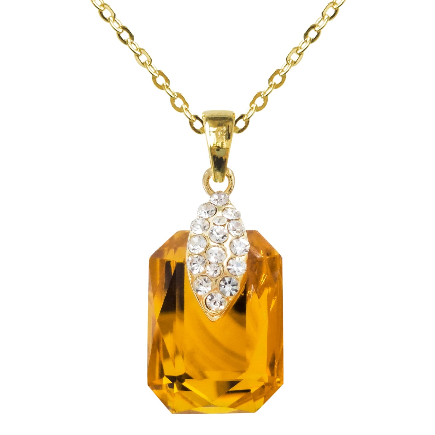 Navachi 18k Gold Plated Crystal Multicolor Square Shape Zircon Dangle Earrings And Neckalce Pendant Az4020-1 Jewelry set