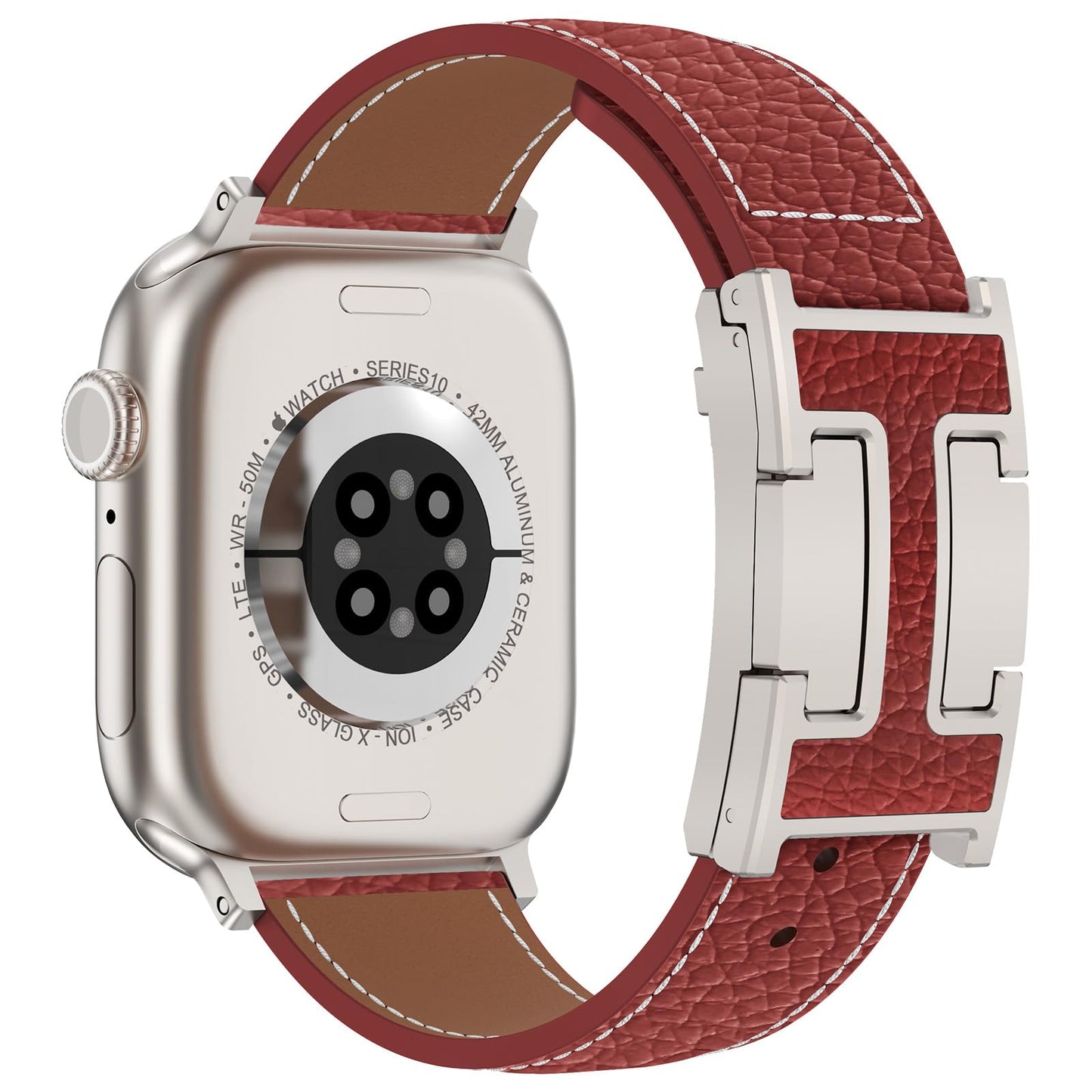Leather Magnetic Watch Band Compatible with Apple Watch Ultra Band 49mm 46mm 45mm 44mm 42mm 41mm 40mm 38mm Replacement Strap for Women Men iWatch Ultra 3/2/1/SE3/Series 11/10/9/8/7/6/5/4/3/2/1